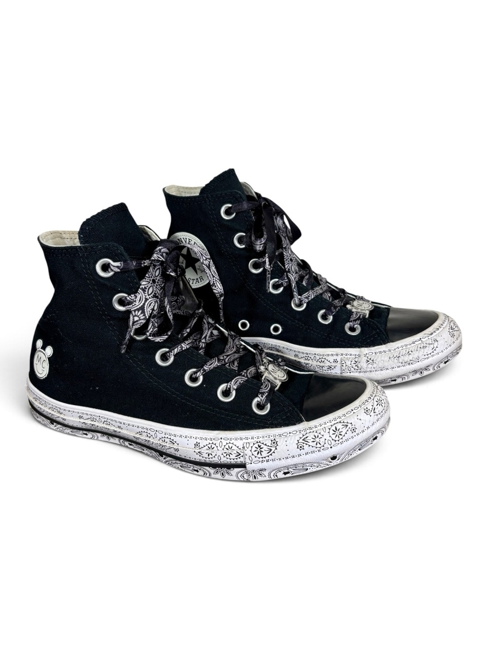 Converse Miley Cyrus High-Top Canvas Sneakers with Bandana-Print- woman’s 7